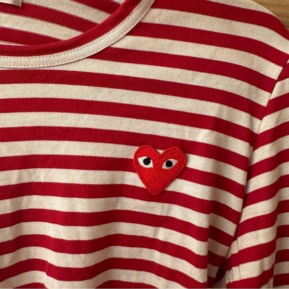 COMME DES GARÇONS PLAY Red Heart Patch Long Sleeve Shirt - Picture 4 of 5